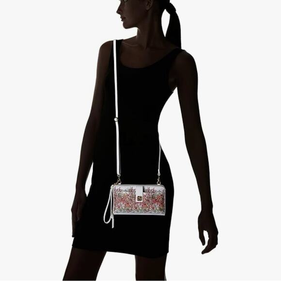 Elliott Lucca Theo Wristlet Clutch White Bouquet Crossbody Strap Smartphone OS - Picture 6 of 6